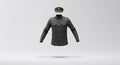 3D Render of a Stylish Dark Grey Security Uniform Shirt and Cap Design for Professional Look Royalty Free Stock Photo