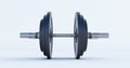 Stylish Iron Barbell, dumbbell isolated on white background. High resolution Royalty Free Stock Photo