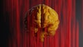 3d brain enclosed by intense vertical red motion Royalty Free Stock Photo