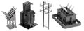 3d render of substation elements Royalty Free Stock Photo