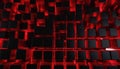 Black cubes with red glowing light background abstract 1 Royalty Free Stock Photo