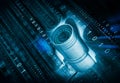 Surveillance camera with binary streams Royalty Free Stock Photo