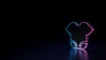 3d glowing neon symbol of symbol of babywear isolated on black background Royalty Free Stock Photo