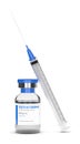 3d render of testosterone injection vial with syringe