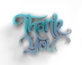 3D Render Thank You Gold lettering typographical