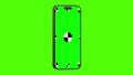 3D render of three smartphone with a green background. Rotating in screen. With a green screen for easy keying. Computer generated Royalty Free Stock Photo