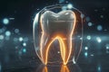 3d render of a tooth with a protective shield, dental protection concept visualization Royalty Free Stock Photo