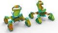 3D render - tracked wheels mobility robot
