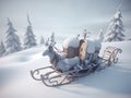 3D Render of a Christmas Sleigh Ride