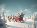 3D Render of a Christmas Sleigh Ride