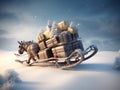 3D Render of a Christmas Sleigh Ride