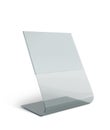 3D render transparent acrylic table stand display for menu Royalty Free Stock Photo