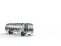 3d render of a transparent bus model with black seat and tyres in white background Royalty Free Stock Photo