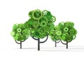 Trees made of green gears. Concept of green technology