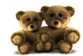 3d render two cute teddy bears Royalty Free Stock Photo