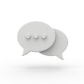 White 3D Speech Bubbles with Ellipsis Symbol on White Background chat message Royalty Free Stock Photo