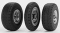 3D Render of Tyres Royalty Free Stock Photo