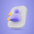3d render user contact address book or notepad icon on blue background 3d render