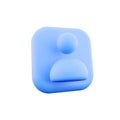 3d render user icon isolated on white background. 3D rendered digital symbol. Modern icon for website, internet