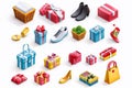 3D Render Vector Icons for Online Shopping