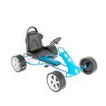 3D render of a vibrant blue go-kart race car for young, aspiring racers on a stark white background