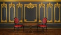 3d render of a Victorian living room - classic style Royalty Free Stock Photo