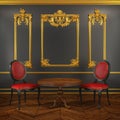 3d render of a Victorian living room - classic style Royalty Free Stock Photo