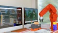 3D render: Robot and model of AGV in LAB