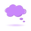 3D render violet retro speech bubble, talk cloud Royalty Free Stock Photo