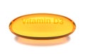 3d render of vitamin D3 capsule over white