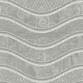 Carving waves pattern on background seamless texture, patchwork pattern, pastel color, plaster texture, 3d illustration