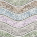 Carving waves pattern on background seamless texture, patchwork pattern, pastel color, plaster texture, 3d illustration