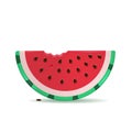 3d render Watermelon slice with seeds. Summer vector illustration of juisy fruit.