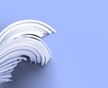 3D Render Wave band surface Abstract background.