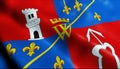 3D Render Waving Czech City Flag of Frydlant Closeup View