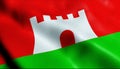 3D Render Waving Czech City Flag of Lysa nad Labem