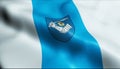 3D Render Waving Hungary City Flag of Erd Closeup View