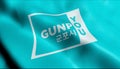 3D Render Waving South Korea City Flag of Gumi