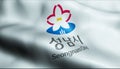 3D Render Waving South Korea City Flag of Seoul