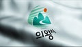 3D Render Waving South Korea City Flag of Ulsan