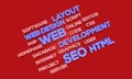 3d render webdesign word cloud Concept of web designing Royalty Free Stock Photo