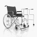 3d render - wheel chair and rollator