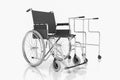 3d render - wheel chair and rollator