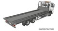 White car carrier truck with empty flatbed platform, 3d render illustration Royalty Free Stock Photo