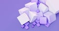 3D render of white Chaotic Cubes Wall Background. Royalty Free Stock Photo