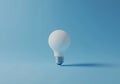 3D Render of White Light Bulb on a Blue Background Symbolizing Idea Royalty Free Stock Photo
