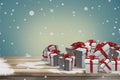 3d render winter christmas gifts