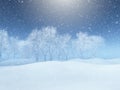 3D winter snow landscape