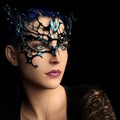 Woman with fantasy mask Royalty Free Stock Photo