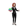 3d render a woman with books. 3d rendering education symbol. 3d render people character